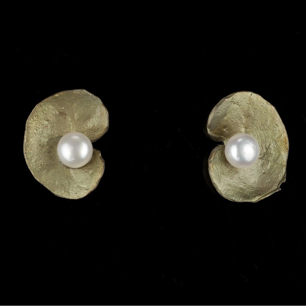 Michael Michaud Spiral Geranium Clip On Earrings